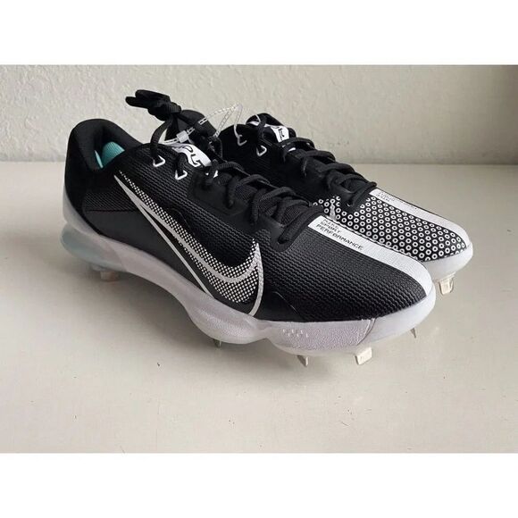 NIKE FORCE ZOOM TROUT 7 PRO BASEBALL COLLEGE Black White Men’s Sz 14 CQ7224-005 - Picture 2 of 10